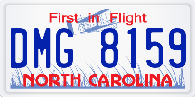 NC license plate DMG8159
