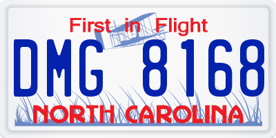 NC license plate DMG8168