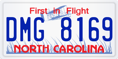 NC license plate DMG8169