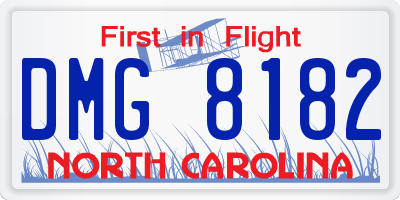 NC license plate DMG8182