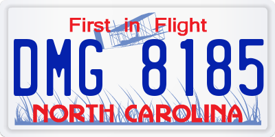 NC license plate DMG8185