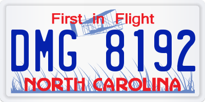 NC license plate DMG8192