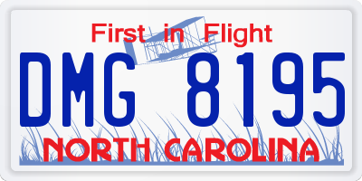 NC license plate DMG8195