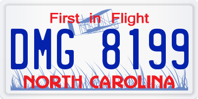 NC license plate DMG8199