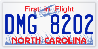 NC license plate DMG8202