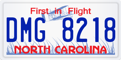 NC license plate DMG8218