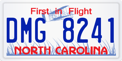 NC license plate DMG8241