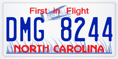 NC license plate DMG8244
