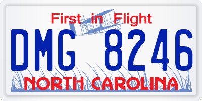 NC license plate DMG8246