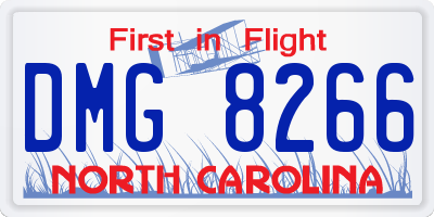 NC license plate DMG8266
