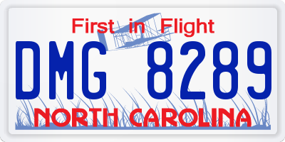 NC license plate DMG8289