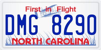 NC license plate DMG8290