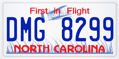 NC license plate DMG8299