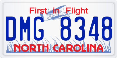 NC license plate DMG8348