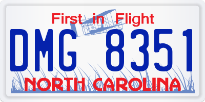 NC license plate DMG8351