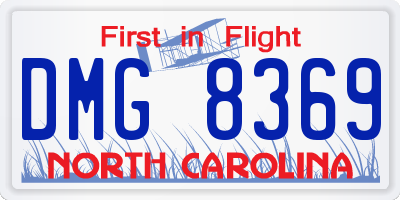 NC license plate DMG8369