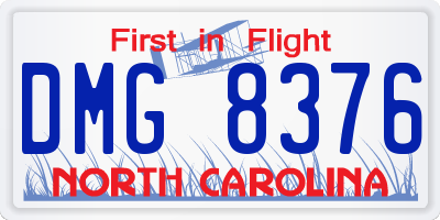NC license plate DMG8376
