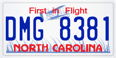 NC license plate DMG8381