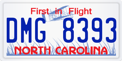 NC license plate DMG8393