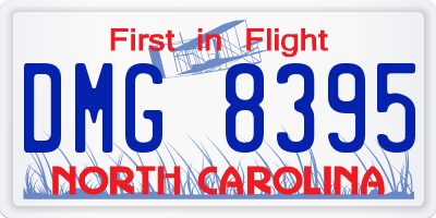 NC license plate DMG8395