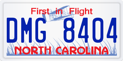 NC license plate DMG8404