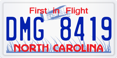 NC license plate DMG8419