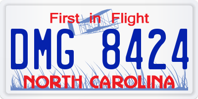 NC license plate DMG8424