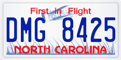NC license plate DMG8425