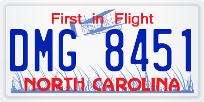 NC license plate DMG8451