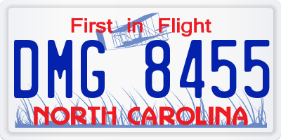 NC license plate DMG8455