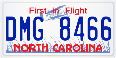 NC license plate DMG8466