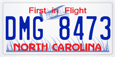 NC license plate DMG8473