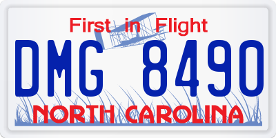 NC license plate DMG8490