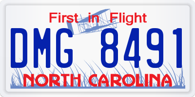 NC license plate DMG8491