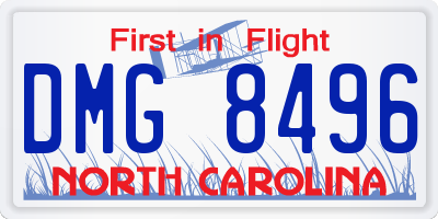NC license plate DMG8496