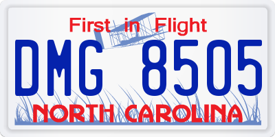 NC license plate DMG8505
