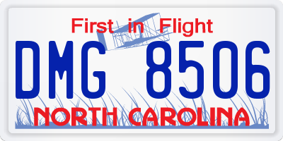 NC license plate DMG8506
