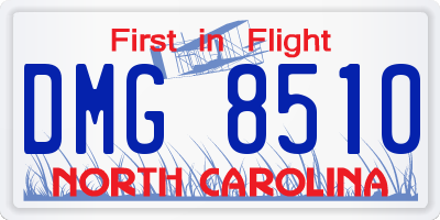 NC license plate DMG8510
