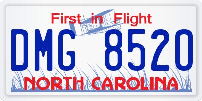 NC license plate DMG8520