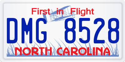 NC license plate DMG8528