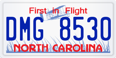 NC license plate DMG8530