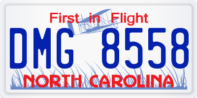 NC license plate DMG8558