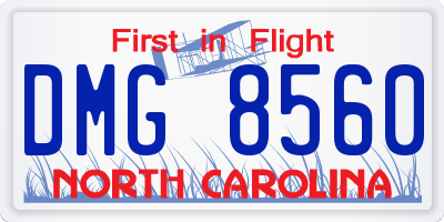 NC license plate DMG8560