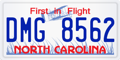 NC license plate DMG8562