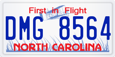 NC license plate DMG8564