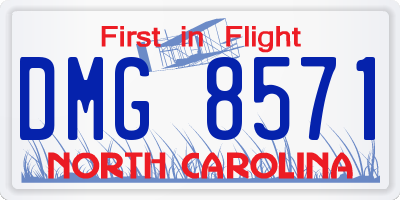 NC license plate DMG8571