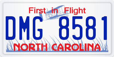 NC license plate DMG8581