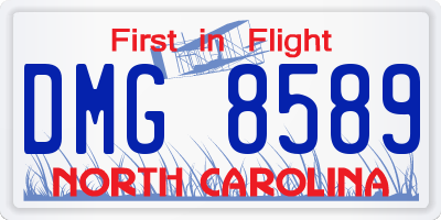 NC license plate DMG8589