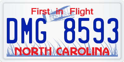 NC license plate DMG8593