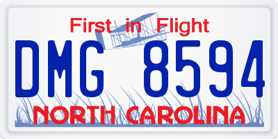 NC license plate DMG8594